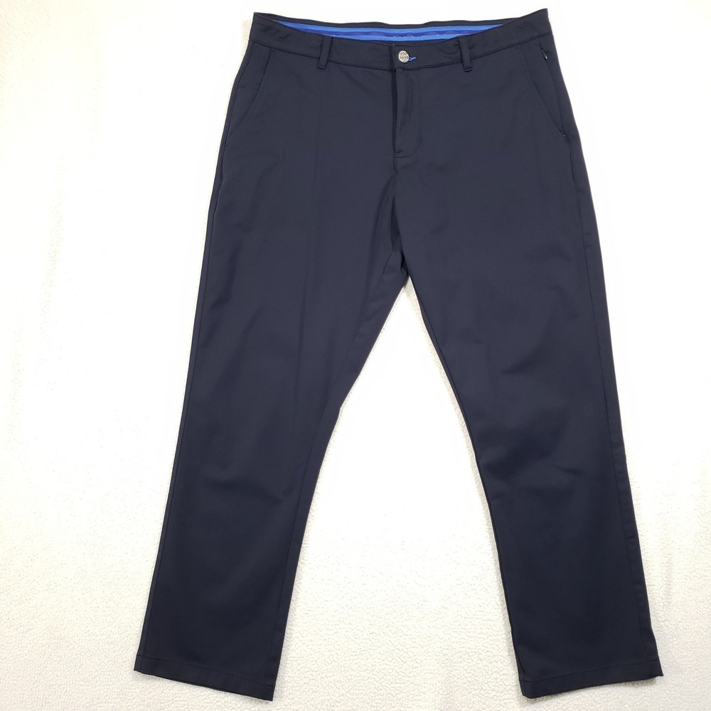 Twillory Performance Pants Men 36x30 Navy Blue Tailored Fit Technical Golf Chino